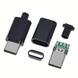 Роз'єм USB Type-C штекер (male) розбірний під пайку, чорний пластиковий корпус USBC-M-DIY фото 1