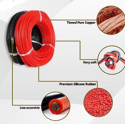 Кабель дріт силікон 8 awg чорний 1 метр 8 AWG silicon фото
