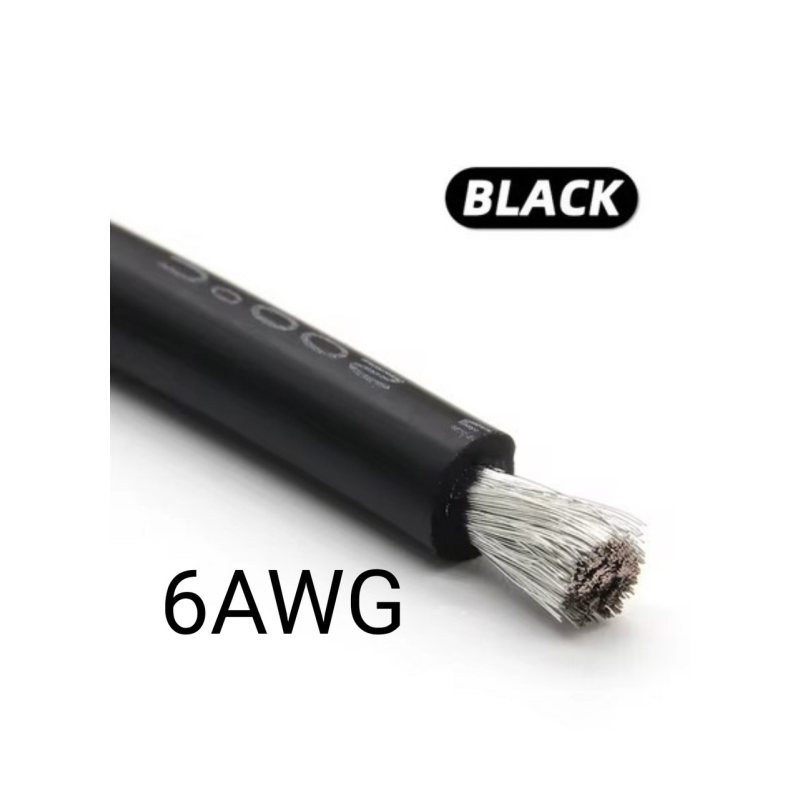 Кабель дріт силікон 6 AWG чорний 1 метр Кабель дріт силікон 6 AWG чорний 1 метр