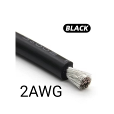 Кабель дріт силікон 2 AWG чорний 1 метр