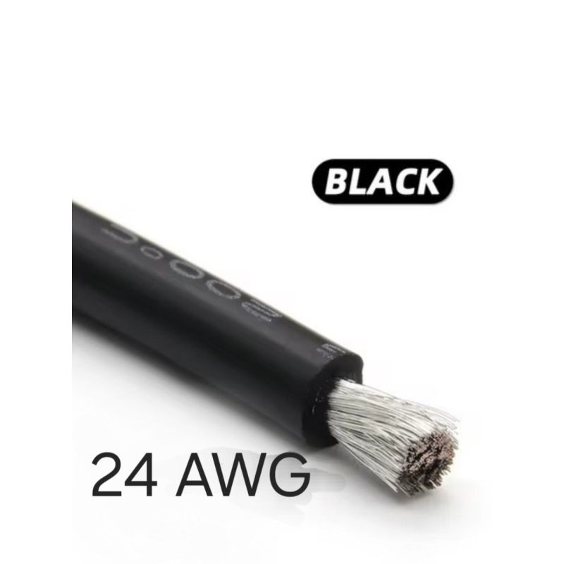 Кабель дріт 24 AWG чорний 1 метр